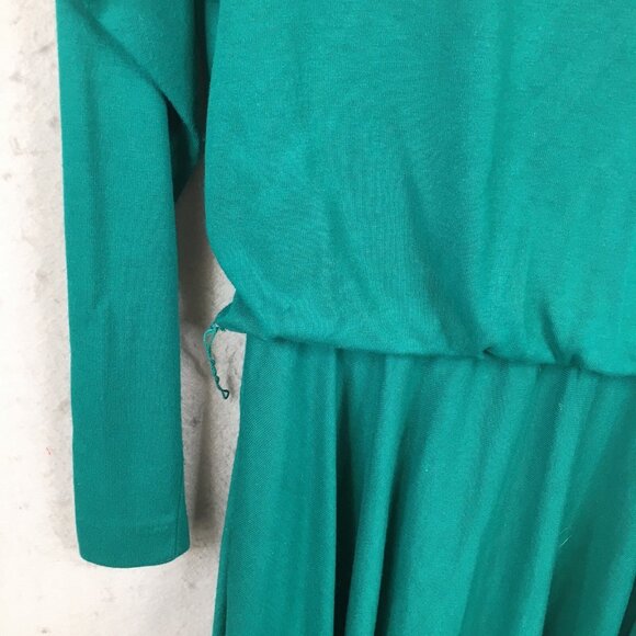 Vintage Jessica Howard By Mitchell Robbell Dress Womens 10 Green Belted Maxi 80s - Picture 14 of 16